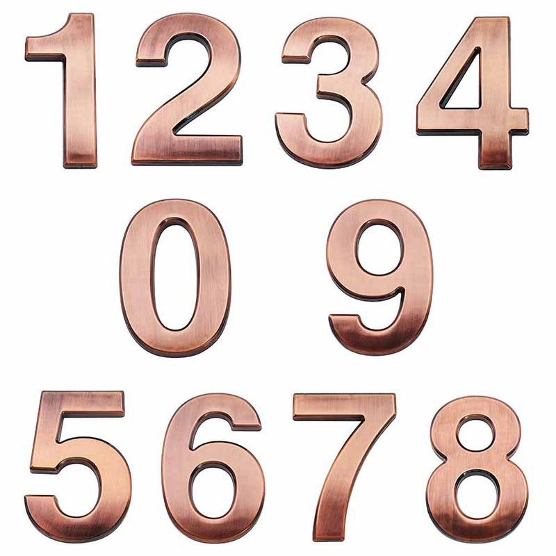 3D Self Adhesive Mailbox Numbers 0-9 Number Stickers No Drilling