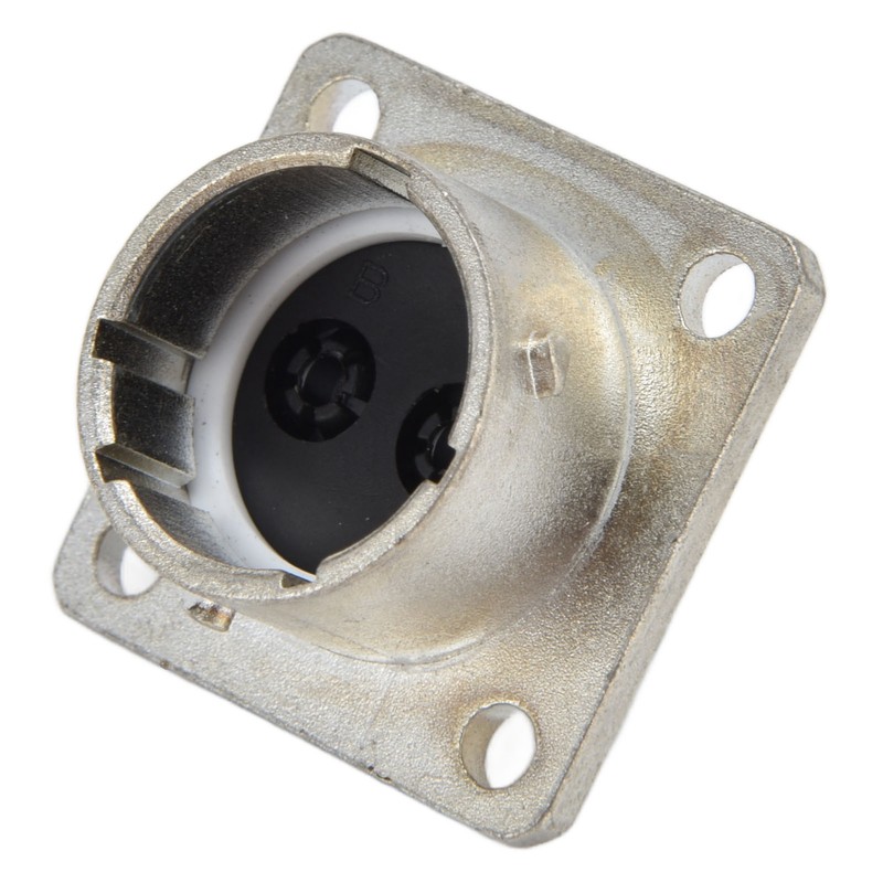 2 Pin Socket Square Flange Screw Mounting Power Connector Electric