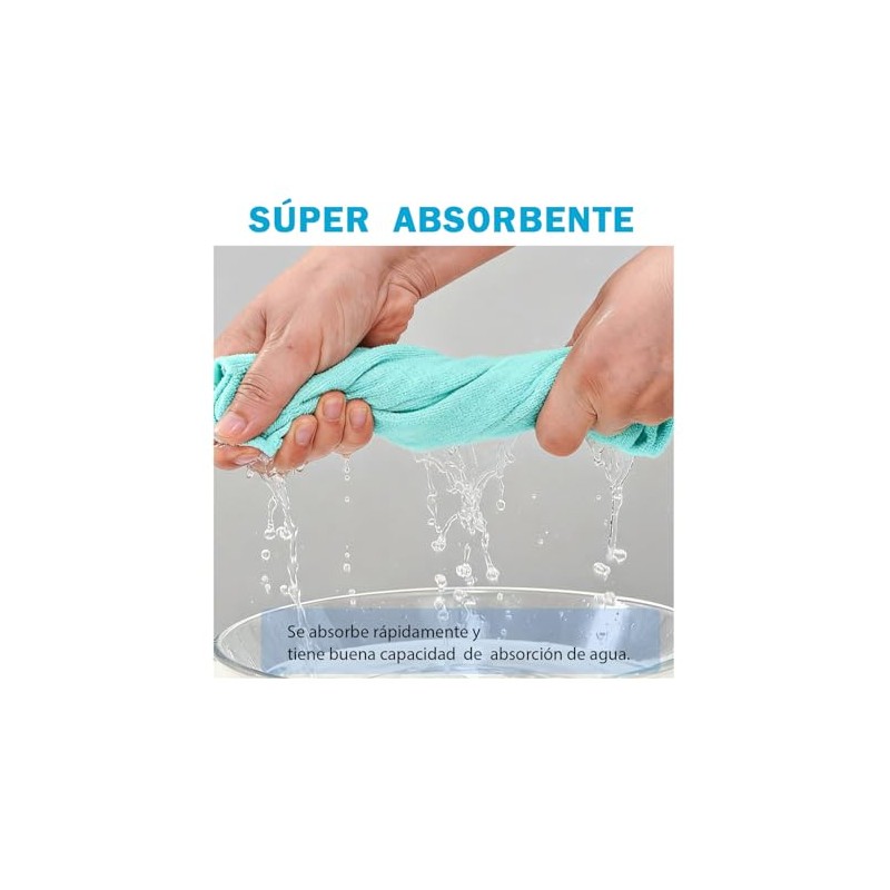 TOAO Rollo de Toallas de Microfibra, 50 Paños Reutilizables de