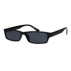 PASTL Small Rectangular Frame Sunglasses Spring Hinge Unisex Black UV