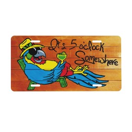 It's 5 O'Clock Somewhere License Plate Front Metal Car Plate 6×12 Inch Aluminum Noverlty License Plate Decorative Car Vanity Tag Plates Gifts