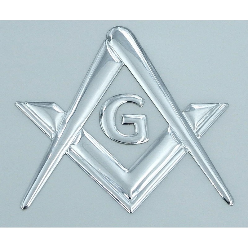 Mason Masonic Chrome Silver Decal Emblem 3D Sticker car Bike