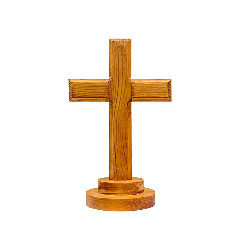 Wooden Cross Tabletop Wood Cross Standing Cross for Church Prayer