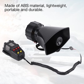 Car Horn with Melody, 12 V Car Siren with Speaker, Vehicle Horn, Motorcycle Horn, Loud with Microphone, Universal Police Siren for Car, for Motorcycle, Traffic Alarm, Fire Brigade Sick