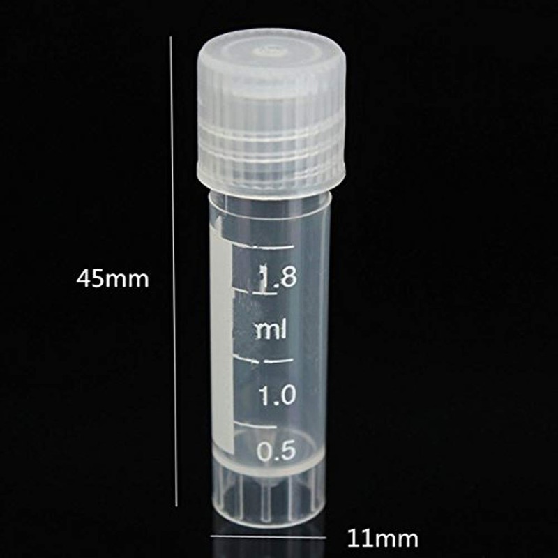 CynKen 20pcs 2ml Graduated Plastic Cryovial Cryogenic Vial Tube Self