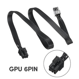 BANYUP PCIe 6Pin to 6Pin GPU Power Supply Cable - 30/50/70CM Universal Male to Male Flat Cord for Gaming PSUs