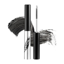 Black Washable Iron Metal Mascara, Waterproof Long Lasting Quick Dry with Metal Rod Wand Curling Eyelash Brush Wand Mascara - Black