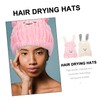Healeved 2pcs Absorbent Coral Fleece Hair Drying Towels with Cute