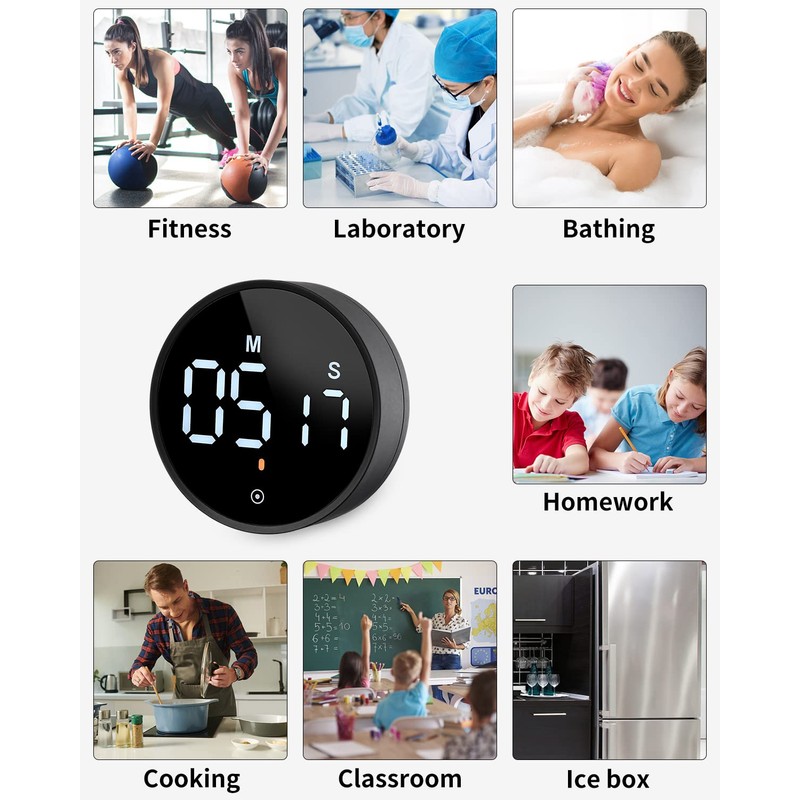 Digital Kitchen Timer Magnetic Countdown Timer for Cooking, Training, Baking,