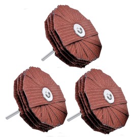 LINE10 Tools 4-inch Sanding Mop Kit, Moulding Flap Wheel Sander for Drill, 120 Grit Mop Sanders Brush, 1/4" Shank, Abrasive Flapper Sander for Woodworking, Contours, Finishing, Pack of 3