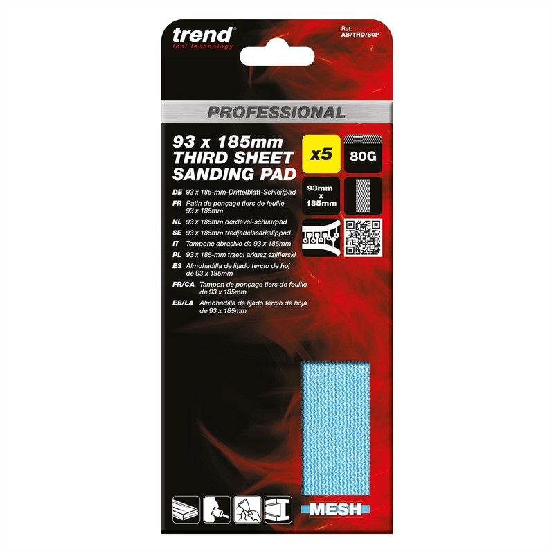 Trend Professional 93 x 185 mm Third Sheet Sanding Pads,