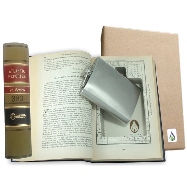 SneakyBooks Recycled Law Book Hidden Flask Diversion Safe (6 fluid ounce flask included) - good for booze/jewelry/coins/money/valuables/medicine