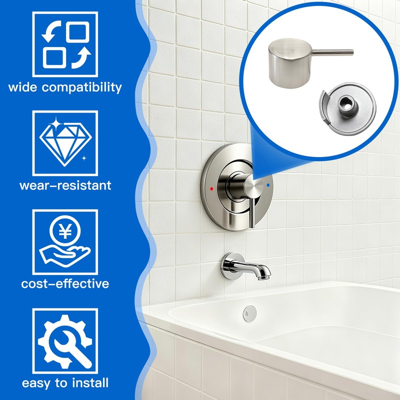 All Metal Replacement for Moen Tub/Shower Lever Handle, Compatible with