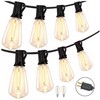 WYZM 50FT LED Outdoor String Lights w/Edison Shatterproof Bulbs &