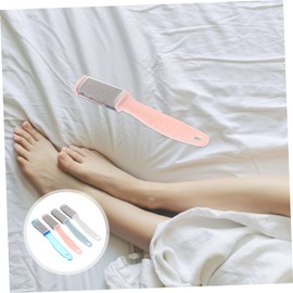 Healeved 4pcs Double-sided Pedicure File Stainless Steel Foot Scrubber for Callus and Dead Skin Removal Foot Care Tool for Home Use Random Colors
