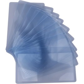 10Pcs Transparent 3X Magnifying Credit Cards Fresnel Lens Magnifying Glasses, Desk Accessories and Storage Products