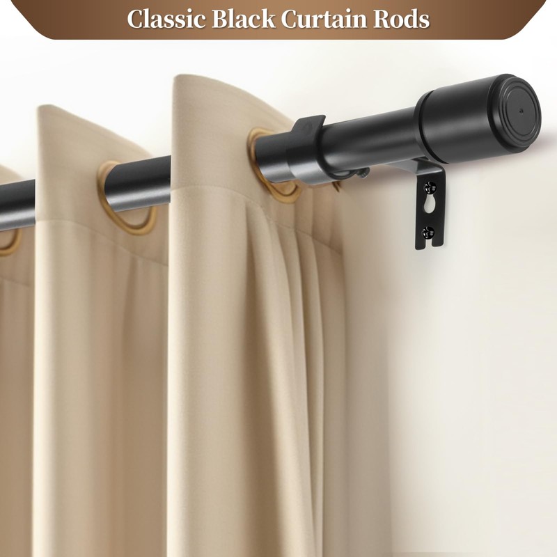 Anndason Heavy Duty 1 Inch Corner Curtain Rods Set 30-76
