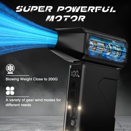 Compressed Air Duster, 130000RPM Electric Air Duster with LED Light, Mini Air Blower Rechargeable Cordless for Keyboard Cleaning,Car and Home Cleaning Kit Replaces Compressed Air Can