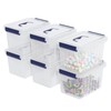 Yuright 3.5 Quart Small Clear Latching Storage Box with Handle,