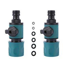 VReder Quick Release in Line Hose Shut Off Valve, Male and Female Connector Valve Extender Garden Hose Quick Connector Set for Join Garden Hose Pipe Tube and tap, Hose Reel 2Pcs