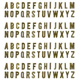 Shapenty Alloy Metal A-Z Alphabet Slide Letter Charms Spacer Beads for DIY Craft Bracelet Wristbands Necklace Choker Keychain Jewelry Making Finding, 4pcs of Each Letter, 104PCS (Antique Bronze)