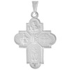 1 ¼ inch Sterling Silver 4-Way Cross Medal Cruciform Necklace