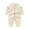 Auro Mesa Newborn Baby Knit Romper with hat Beige Infant