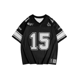 SOLY HUX Men's Graphic Jersey T-Shirts V Neck Racing Print Casual Tees Streetwear Summer Top Tshirt Black Graphic X-Large