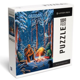 Lantern Press 1000 Piece Jigsaw Puzzle, Oregon, Find Your Inner Squatch, Camping Bigfoot