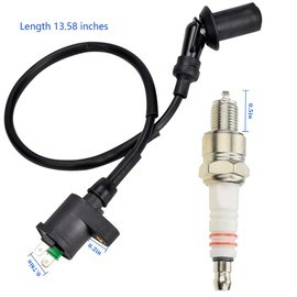 Mandark High Performance Racing Ignition Coil with Electrode Spark Plug, Vehicle Interior Accessories, Compatible with GY6 50cc 125cc 150cc Motorcycle ATV Scooter Moped Go Kart