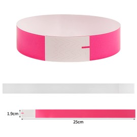 CINECE Disposable Wristband, For Events, 9 Colors Available, 100, 200, 500, 1000 Sheets, Waterproof, Tear-Resistant, Number of People, One-Touch Installation, Suitable for Water Parks, Concerts,