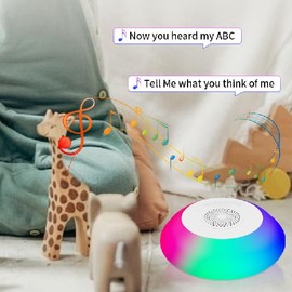 Pool Speaker with Lights, BT Portable Speaker IPX7 Waterproof Hot Tub Speaker, Built in Mic Stereo Hands Free Pool Floating Speaker RGB Lights for Shower Home Outdoor