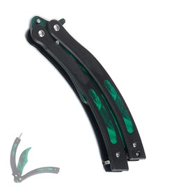 Tomuvpzn Butterfly Trainer, Sports Training Exercise, Green, Stainless Steel, Foldable, Training Butterfly Trainer, Not Sharp for Hand Movements of Beginners