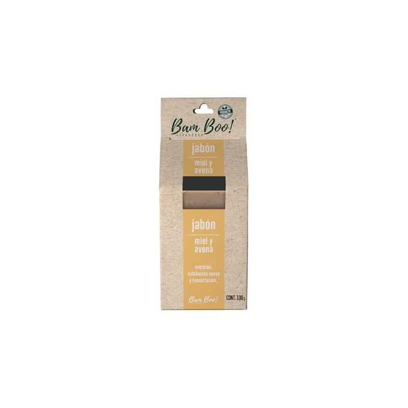 Jabón Artesanal Natural Miel y Avena 100 g Bam Boo