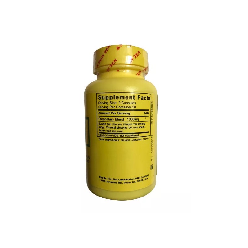 SUNTEN - Evodia Combination/Wu Zhu Yu Tang, 300B, 100 Capsules