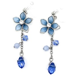 CHERRY Knot Flower Earrings, Non-Hole Earrings, Plated, Flowers, Swaying, Japanese Style, Adult, Cute, Women's, Popular (Resin Earrings, Earrings), Resin, Cubic Zirconia