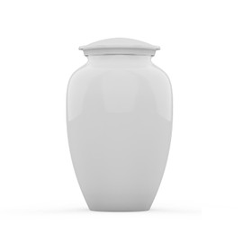 Modern Memorial Franklin Aluminum Urns, White Decorative Cremation Urn for Ashes, Urn for Adult Male and Female, TSA Approved Memorial Keepsake for Ashes, Burial and Funeral Urn's Holds Up to 250 Lbs