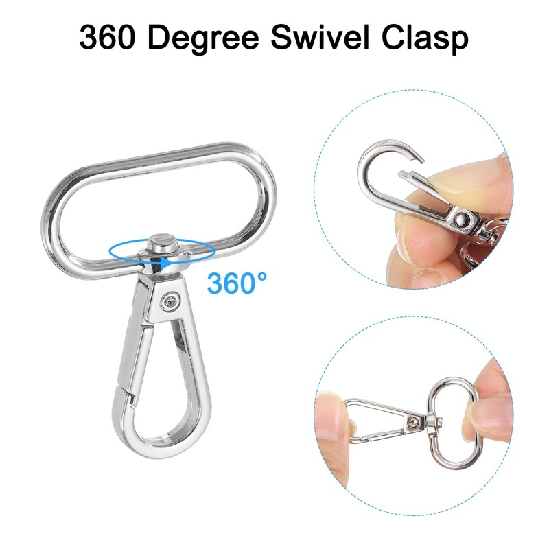 sourcing map 10Pcs Swivel Clasps, 1.25 Inch Oval Ring Lobster