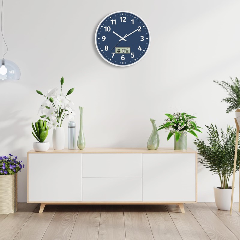 Foxtop Digital Wall Clock with Time, Day of Week and