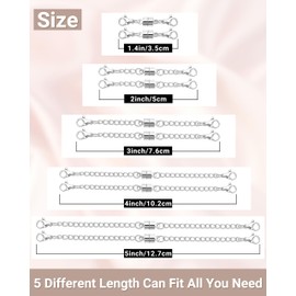 Ofiuny 5Pcs Necklace Extender Silver Magnetic Necklace Clasps with Double Lobster Clasp,Chain Extenders for Necklaces Bracelet Extender Necklaces Extensions