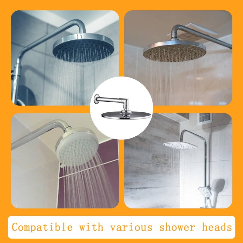 Shower Elbow Adapter, 90 Degree Elbow Shower Hose Connector, Adjustable