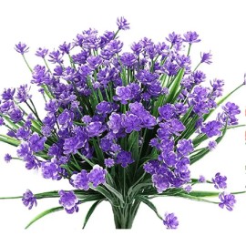 ARTIMATIC Plantas Artificiales Moradas 10 Piezas Extendibles 30-38 Cm
