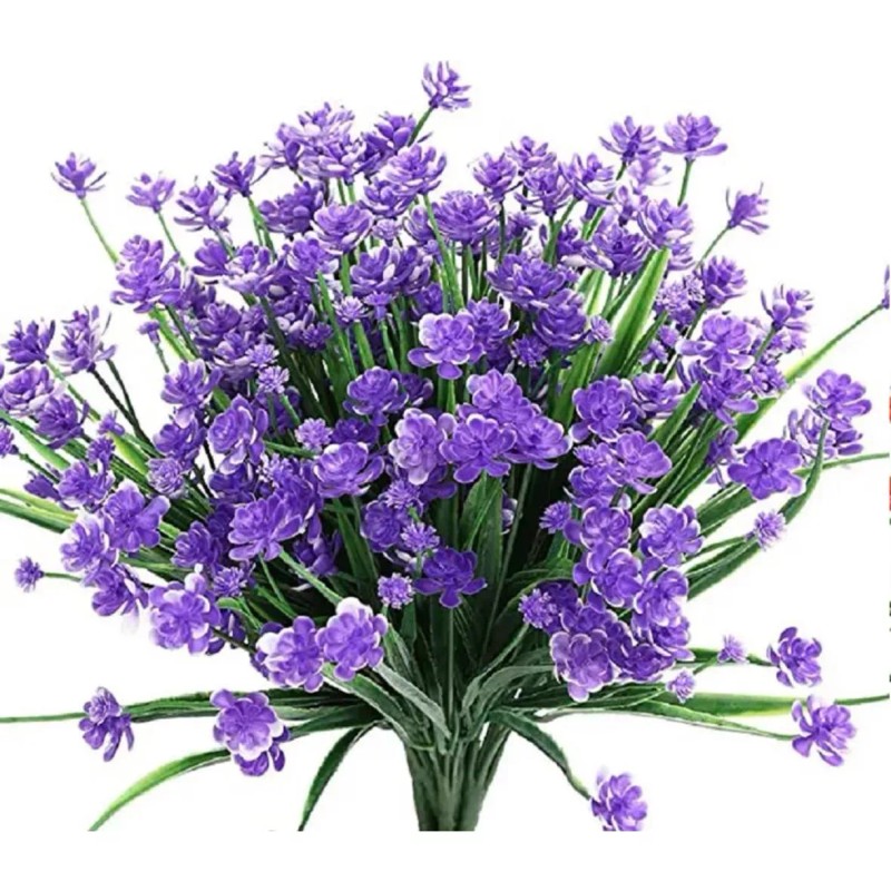 ARTIMATIC Plantas Artificiales Moradas 10 Piezas Extendibles 30-38 Cm