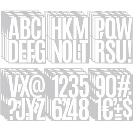 HLLNME 300PCS 5 In Letter and Numbers Stickers 30 Sheets Vinyl Self Adhesive Stickers for Mailbox,Signs,Window,Door,Cars,Homes, Businesses, Address Numbers,Indoor or Outdoor（White)