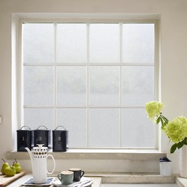 CVANU Vinyl Sheets Privacy Frosting No Glue Static Cling Sticker Window Film (White, 24x36-inch, Small)