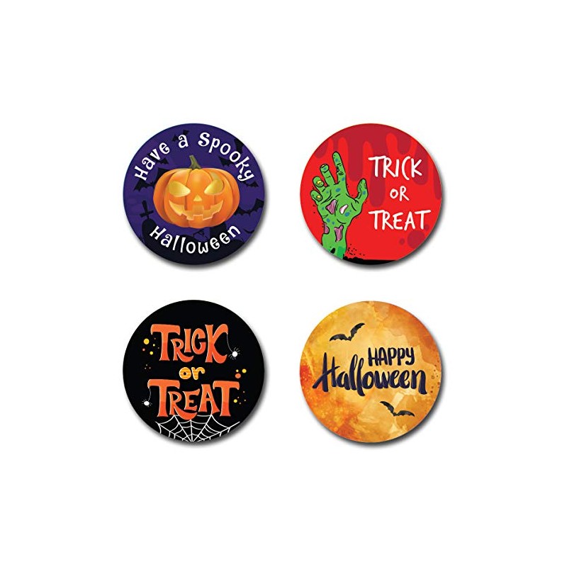 48 x Halloween Round Stickers for Party Bags, Trick or