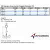 US Stainless Stainless Steel 316 Hook Anchor 12.5" (315mm) Marine