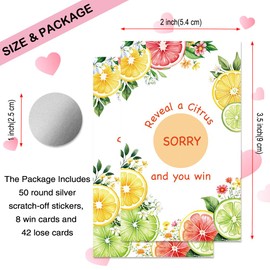 THEBESTU 50 Pcs The Lemon Themed Scratch-off Game Cards, Scratch Card for Engagement Party, Wedding, Bachelorette Party, Bridal Lottery Ticket, Citrus Lemon Bridal Shower Decorations