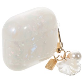 WOONEKY Shell Pattern Earphone Cover TPU Protective Case for Cute Shell Pendant Lightweight Portable Design Convenient Charging Access Stylish Earbud Sleeve for Travel