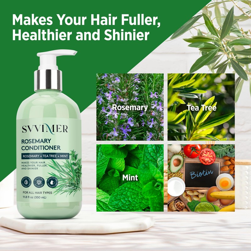 Svvimer Rosemary Hair Thickening Conditioner: Thickening Moisturizing Product with Biotin